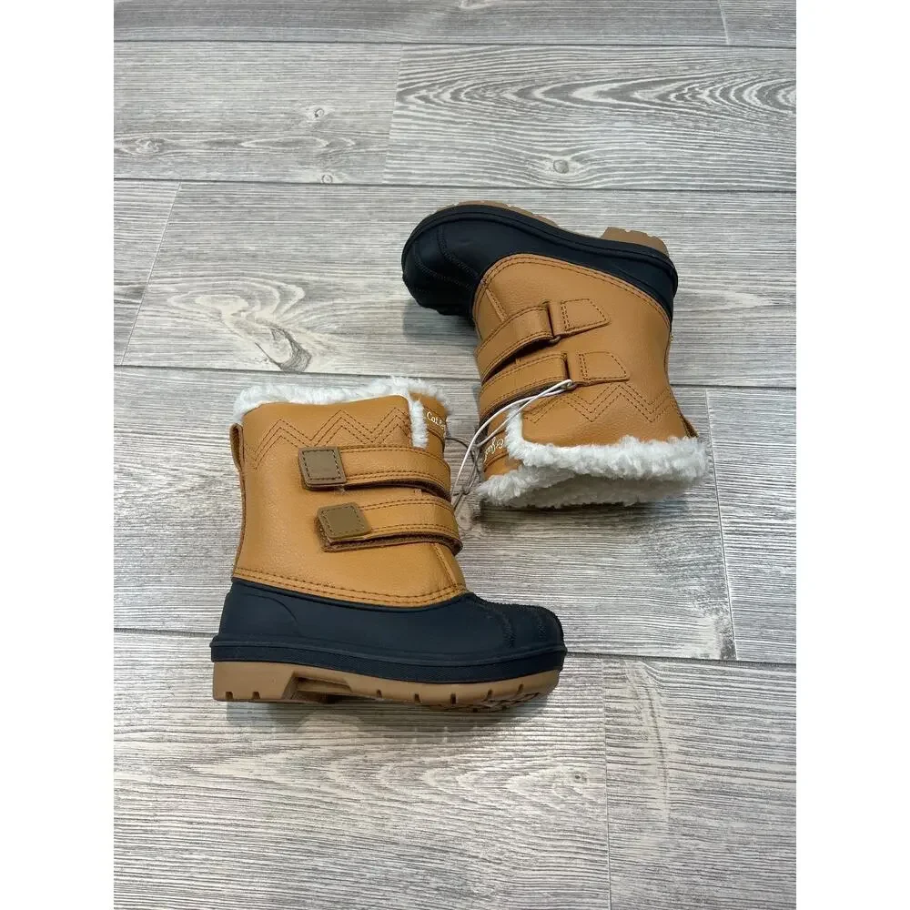 Cat & Jack Denver Waterproof Snow Boots Cognac 7 NWT